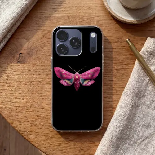 Vlinder - Roze - Nachtvlinder Telefoonhoesje iPhone 17 Pro klein -sfeer1