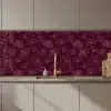Bloemen - Patroon - Bordeauxrood keuken achterwand 2 middel 871 zz_3dshopping