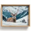 Hert - Landschap - Winter - Natuur - Dieren - Bergen Dienblad Rechthoek middel -z3d_shopping