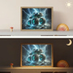 Monstertruck - Bliksem - Blauw - Jongens - Auto Light Box met batterij (Wandlamp kind) middel -sfeer3_kind