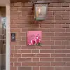Roze tulpen - Sierlijk Naambord Vierkant klein -sfeer7-XS