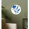 Bloem - Blaadjes - Minimalistisch - Blauw Wandcirkel kunststof plaat 5mm dik klein -sfeer3
