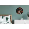 Stilleven met bloemen en een horloge - Schilderij van Abraham Mignon Wandcirkel aluminium klein -slaapkamer