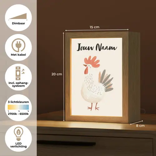 Kip - Boerderij - Dieren Light Box met kabel (Kinderlampje) klein -USP_NL