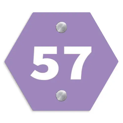 Paars - Traditioneel Naambord Hexagon klein -3d