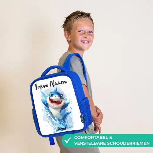 Haai - Tanden - Water Kinderrugzak - Blauw middel -sfeer3_NL