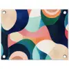 Abstract - Blauw - Roze tuinposter los doek klein -3d