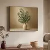 Vaas - Olijftakken - Bladeren - Beige Textielframe zwart klein -sfeer3