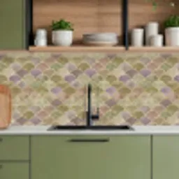 Zacht - Goud - Kleurrijk keuken achterwand 2 middel 871 -sfeer3
