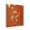 Bloemen - Wit - Subtiel - Roestkleur aluminium wit klein -3d