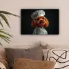 Bruin - Kok - Hondje canvas 2cm klein -sfeer1