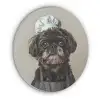 Kokskleding - Zwart - Hondje Akoestische PET Vilt - Rond klein -3d
