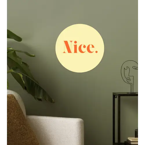 Nice - Oranje - Geel - Minimalistisch Wandcirkel behangsticker klein -sfeer2