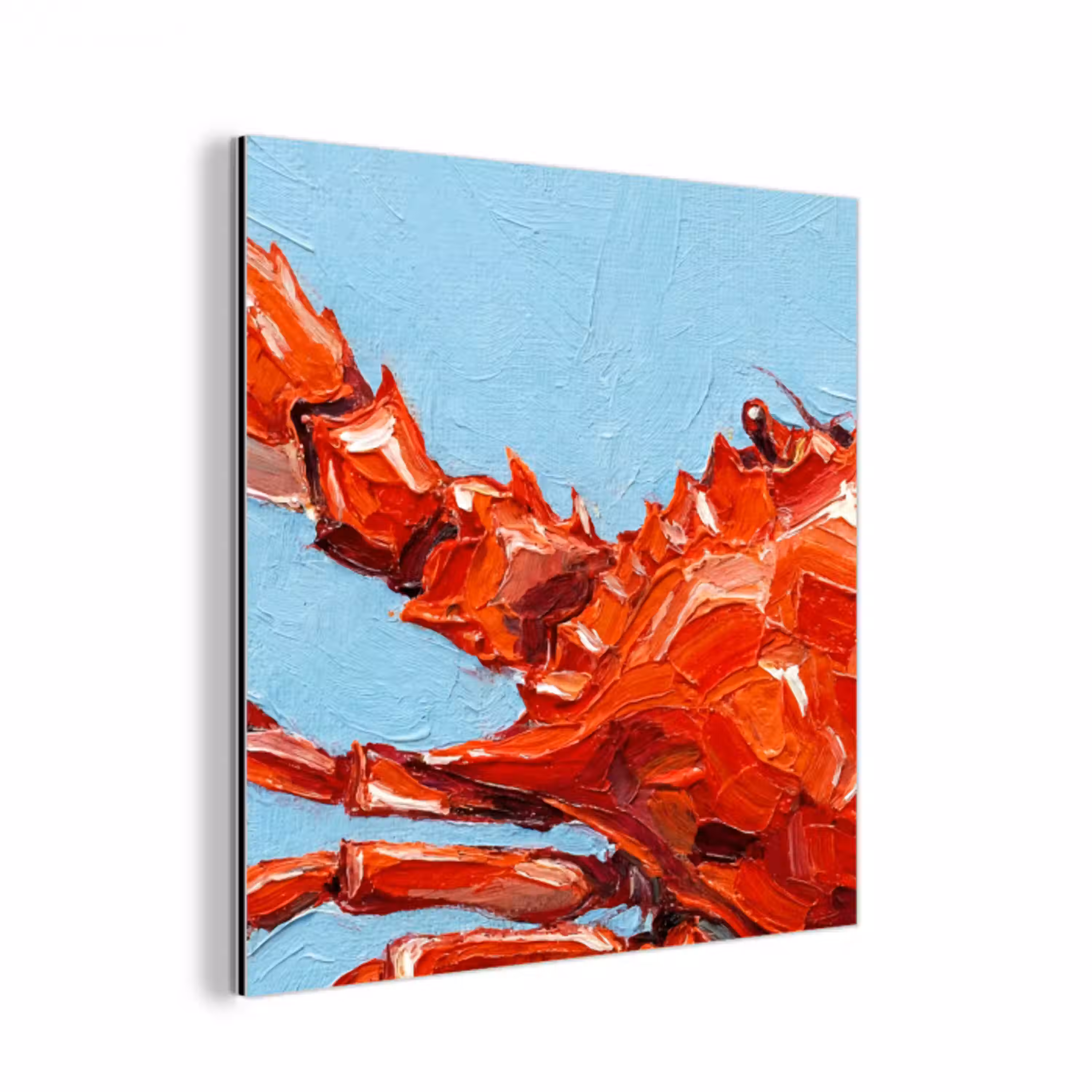 Krab - Zee - Dieren - Abstract - Rood aluminium wit klein -3d