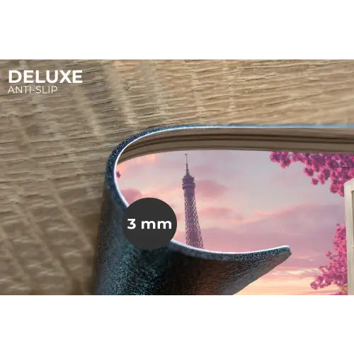 Doorkijk - Parijs - Eiffeltoren - Roze - Kersenbloesem Placemat vinyl groot -closeup