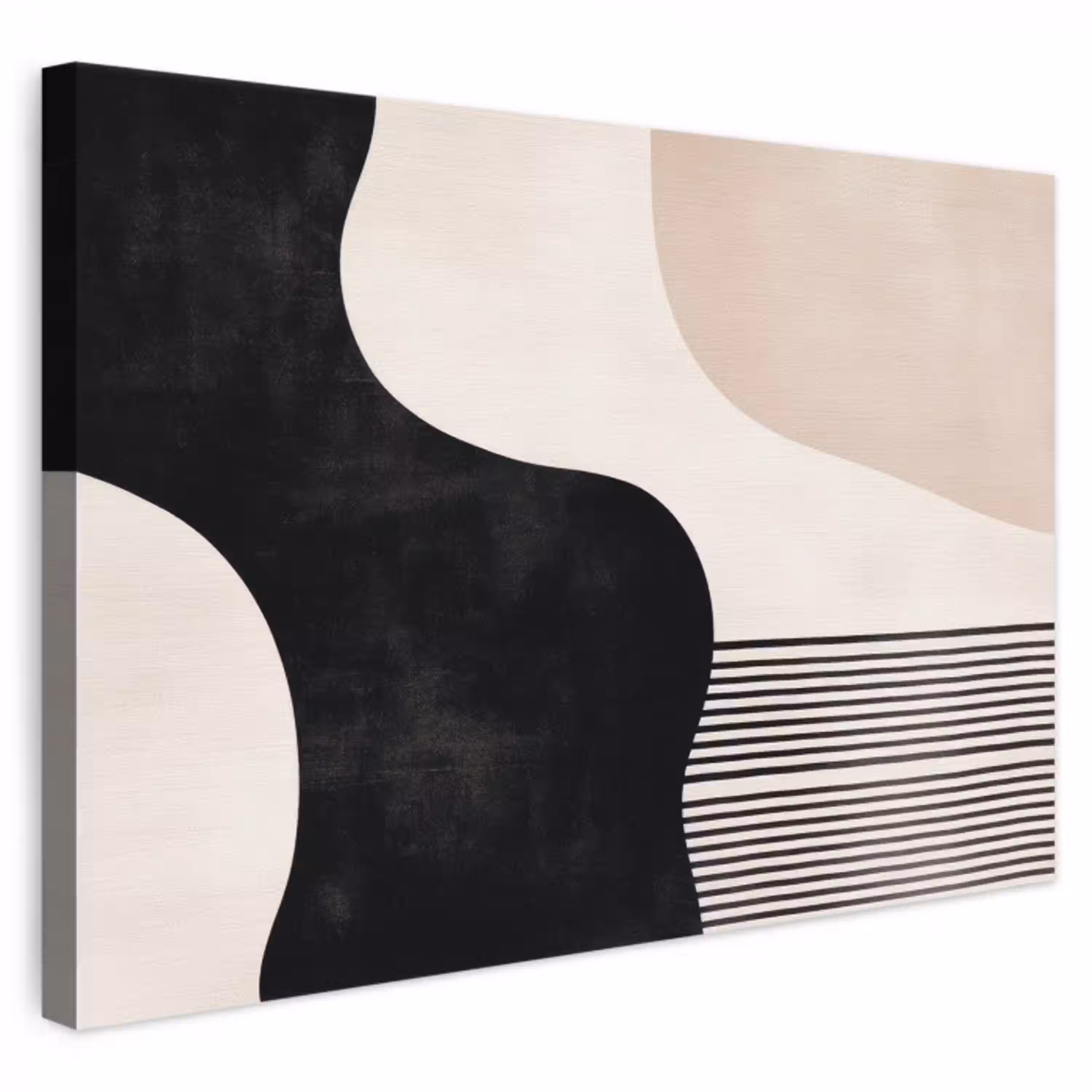 Abstract - Japandi - Beige - Modern canvas 2cm klein -3d