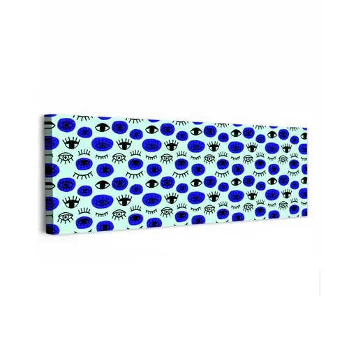Patroon - Oog - Mint - Blauw canvas 2cm klein 828 -z3d