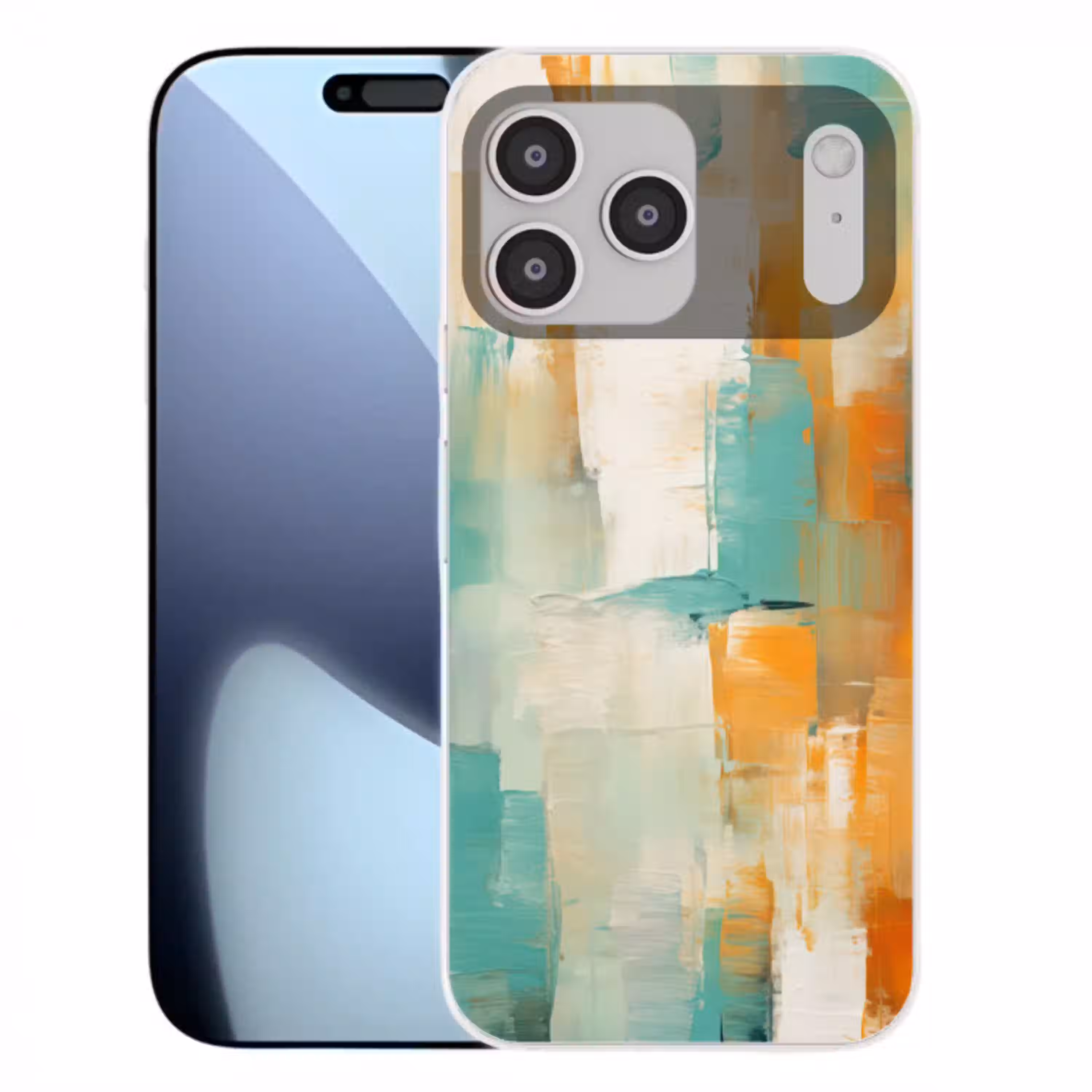 Kunst - Abstract - Blauw - Wit Telefoonhoesje iPhone 17 Pro Max klein -3d