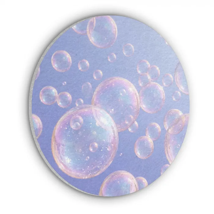 Pastel - Bubbels - Dromerig Akoestische PET Vilt - Rond klein -3d