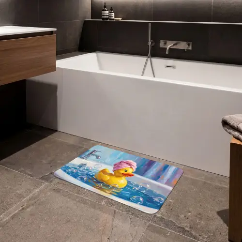 Creatief - Badeend - Kleurrijk Badmat klein -sfeer3