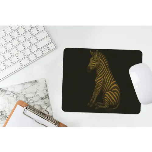Zebra - Strepen - Goud muismat rubber klein -witbureau