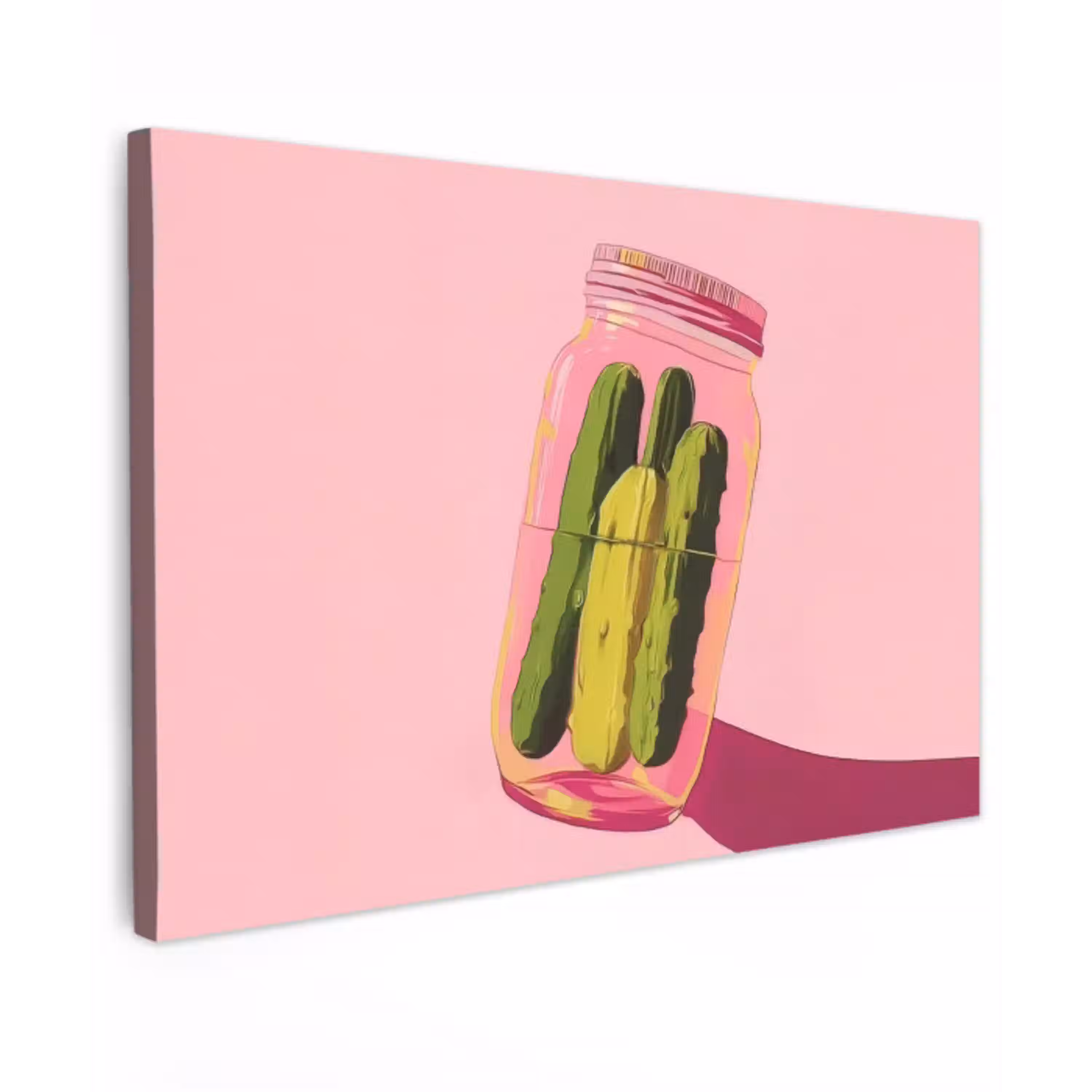Augurken - Pot - Schaduw - Roze canvas 2cm klein -z3d