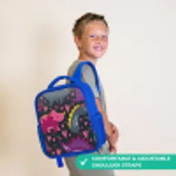 Dinosaurus - Kind - Patronen - Roze - Meisjes Kinderrugzak - Blauw middel -sfeer3_UK