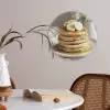 Pannenkoeken - Banaan - Siroop - Wit - Beige Akoestische PET Vilt - Rond klein -sfeer3