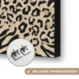 Giraf - Zebra - Motief - Bruin Textielframe zwart klein 947 -USP_ophangsysteemNL
