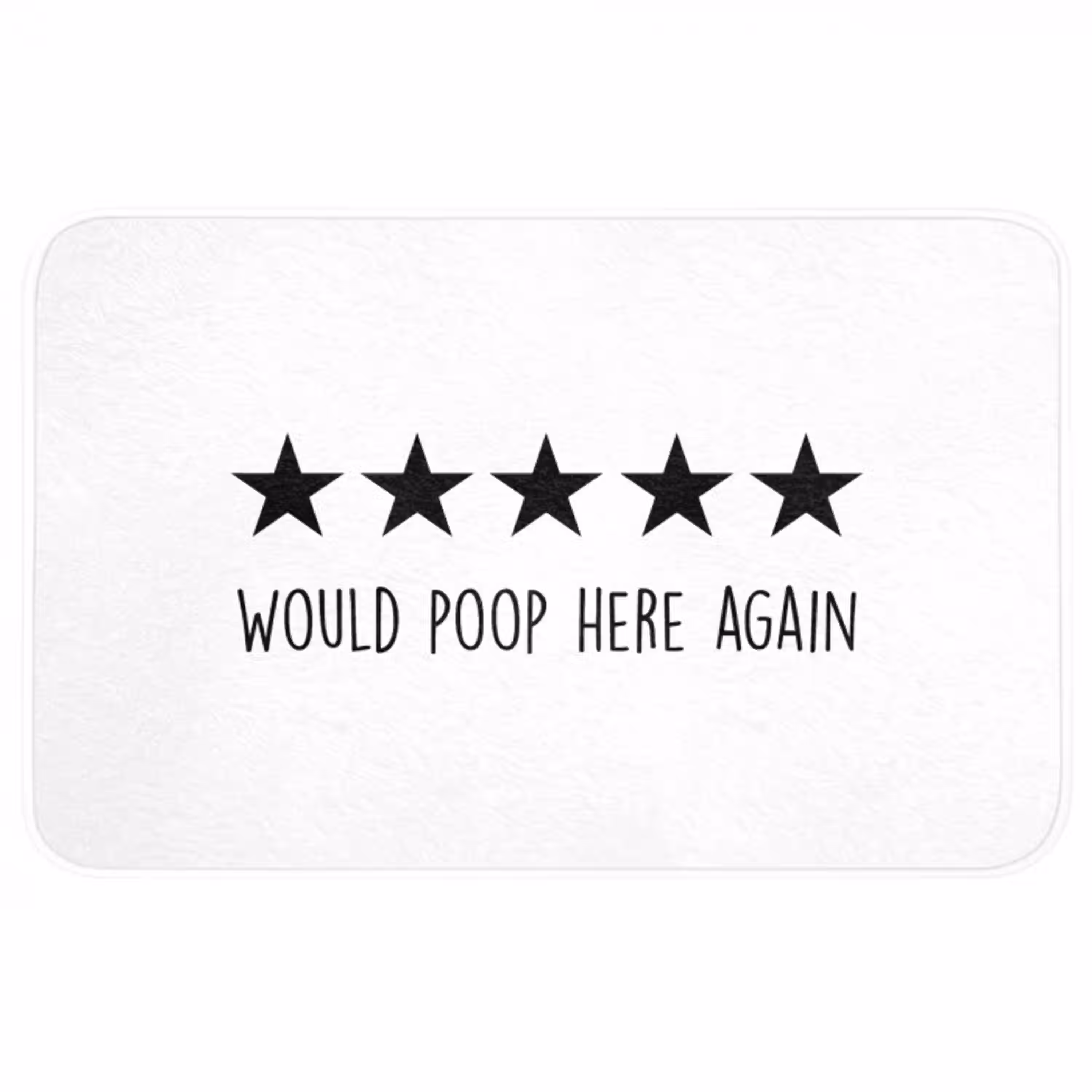 Spreuken - Would poop here again - Zwart - Quote WCmat middel -3d