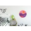 Zon - Heuvels - Paars - Abstract Wandcirkel aluminium klein -kinderkamer