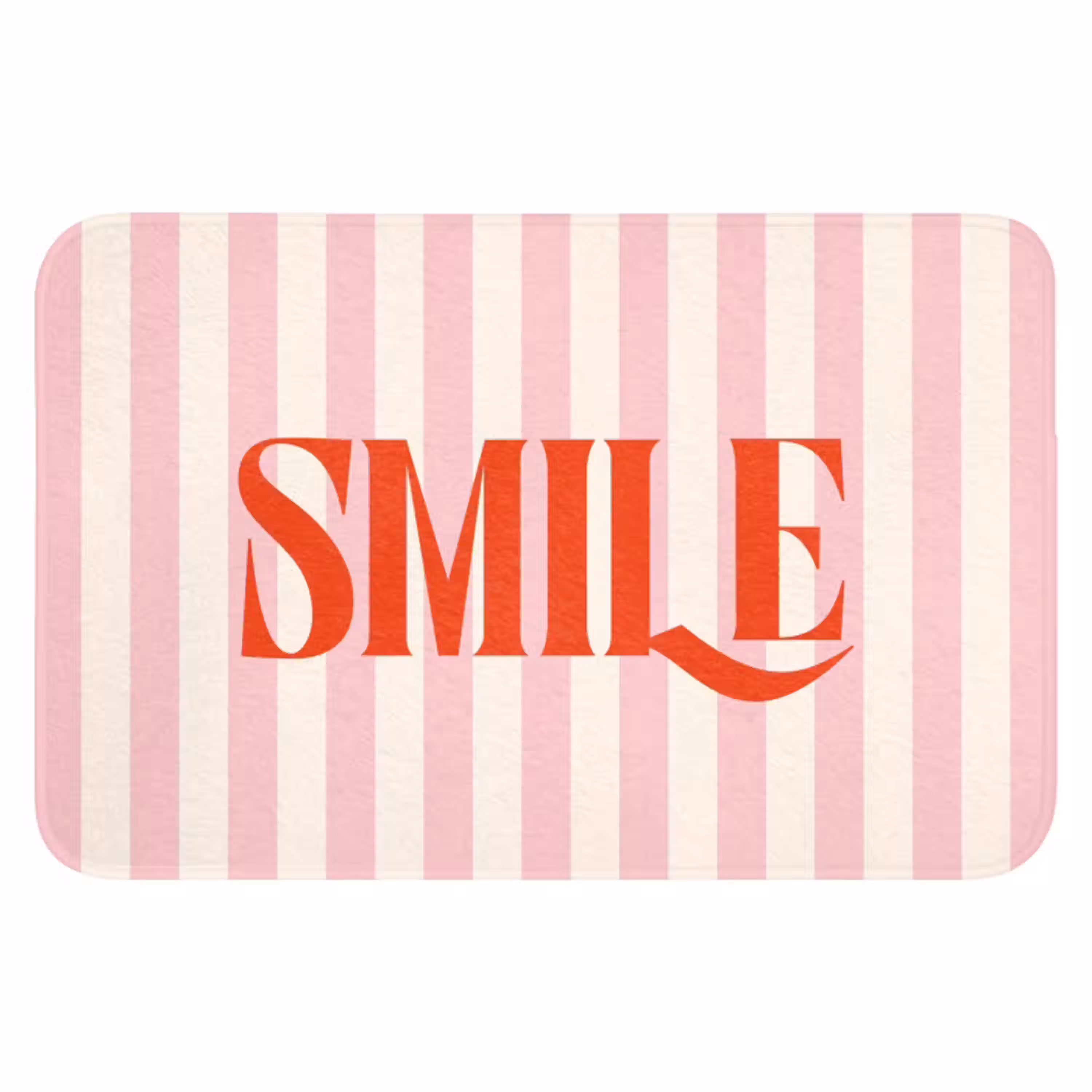 Zachtroze - Rood - Strepen - Smile WCmat klein -3d