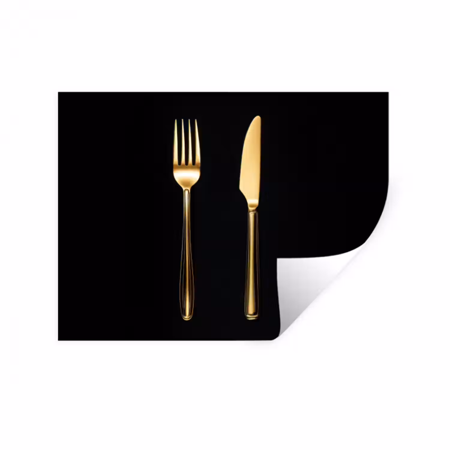Wandtattoo – Besteck - Gold - Messer - Gabel