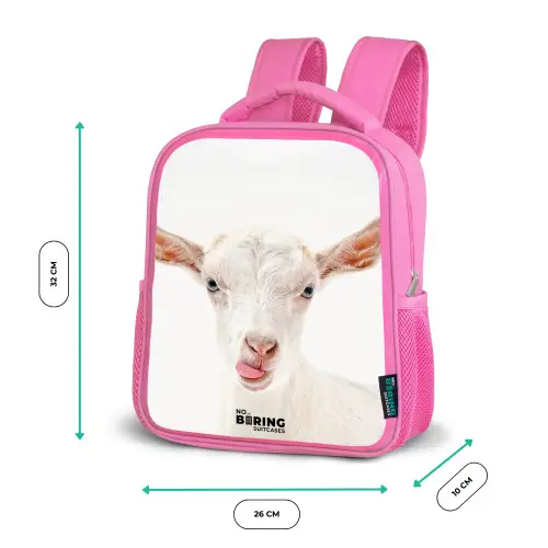 Geit die z'n Tong Uitsteekt Kinderrugzak - Roze middel -productfoto_formaten