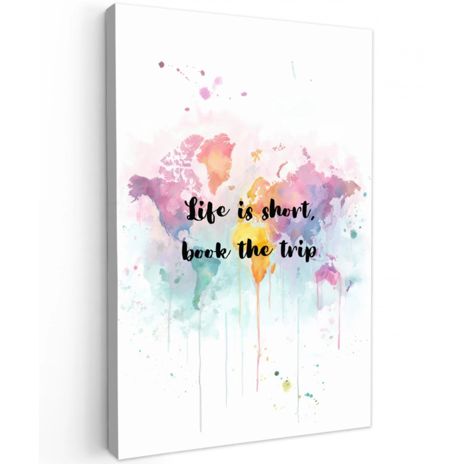 Pastelkleuren - Quote - Sierletters Tuinposter op houten frame 2 cm dik middel -3d