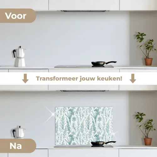Lovely - Garden - Emerald keuken achterwand spatscherm klein 900 -voor_na_NL