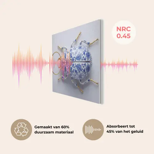 Kever - Delfts  - Blauw - Goud PET vilt klein -USP_NL