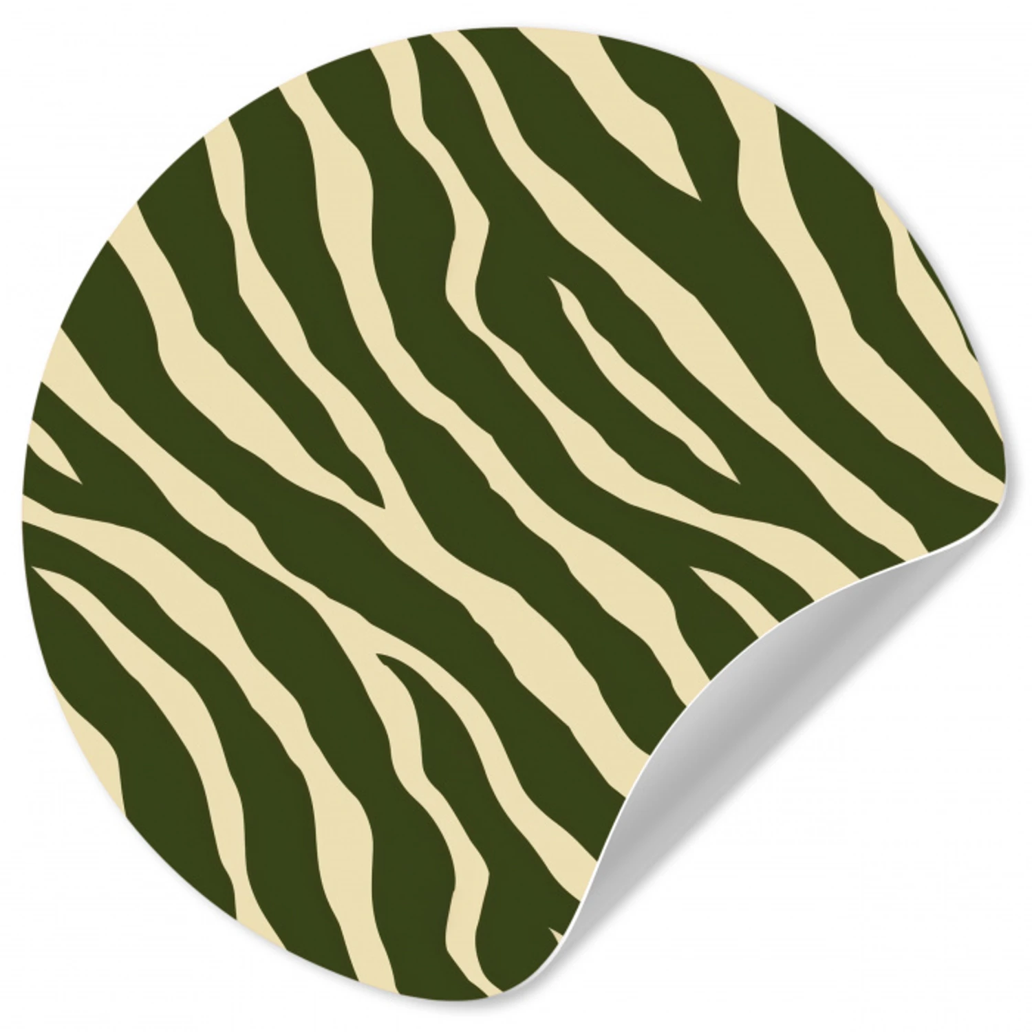 Zebra - Patroon - Groen Wandcirkel behangsticker klein 186 -3d