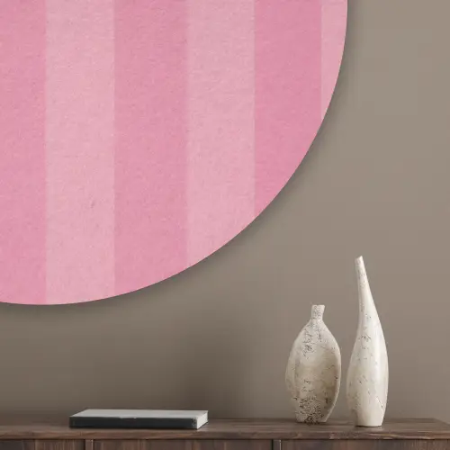 Gestreept - Roze - Chéri Akoestische PET Vilt - Rond klein -sfeer5_closeup