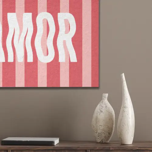 Amor - Strepen - Rood - Roze PET vilt klein -sfeer6_closeup