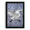 Zwaan - Kunst - Delfts blauw - Schilderij - Oude meesters fotolijst zwart zonder passe partout klein -3d