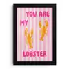 Lobster - Love - Valentijn fotolijst zwart zonder passe partout klein -3d