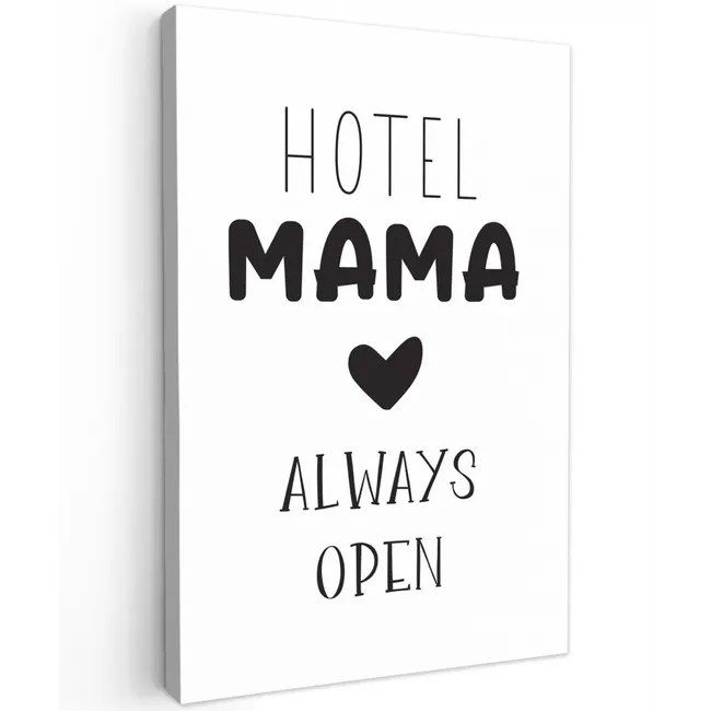 Spreuken - Hotel mama always open - Quotes - Mama canvas 2cm klein -z3d