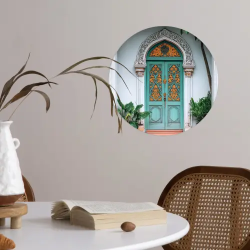 Deur - Patronen - Planten Wandcirkel behangsticker klein -sfeer3