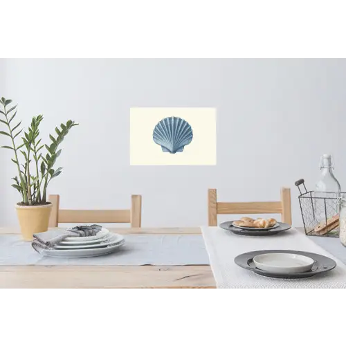 Ribbels - Blauw - Schelp Muursticker klein -eettafel