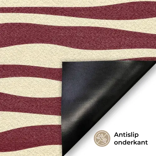 Golven - Rood - Patroon - Crème Deurmat klein 898 -antislip_NL