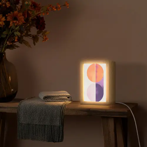 Cirkels - Abstract - Paars Light Box met kabel (Tafellamp) klein -sfeer4
