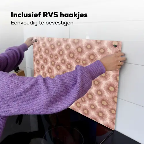 Gerbera - Bloemen - Roze Inductie beschemer met haakjes klein 777 -ky-ophangen-nl