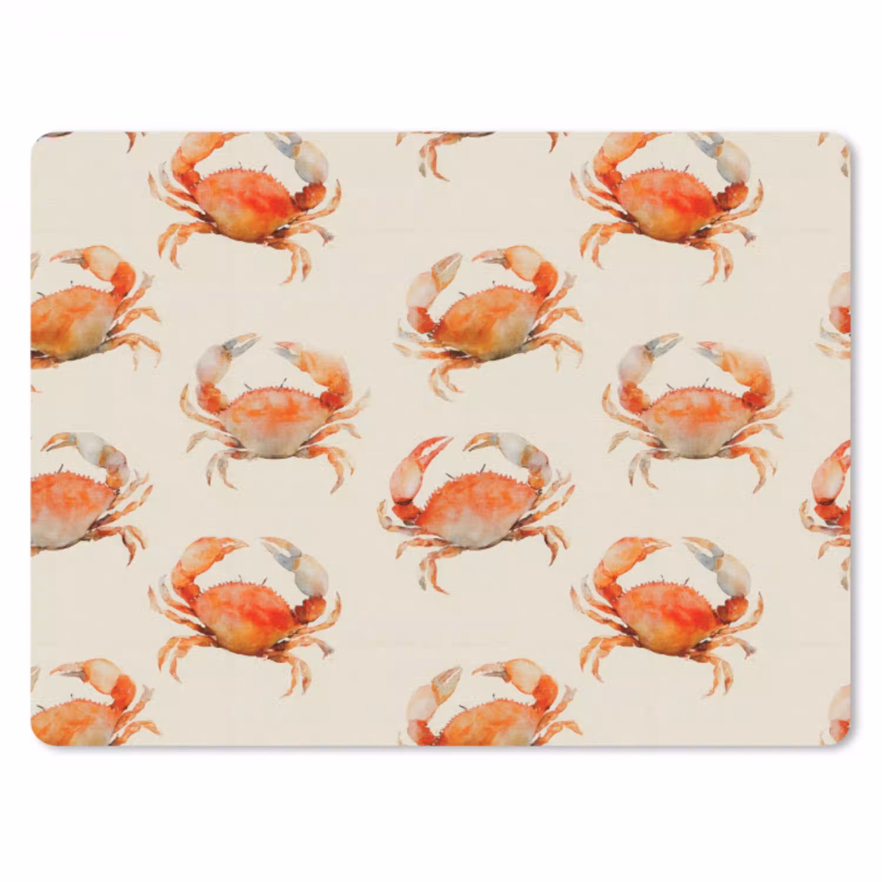 Krabben - Patroon - Oranje muismat rubber klein 262 -3d