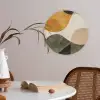Vormen - Okergeel - Abstract Akoestische PET Vilt - Rond klein -sfeer3